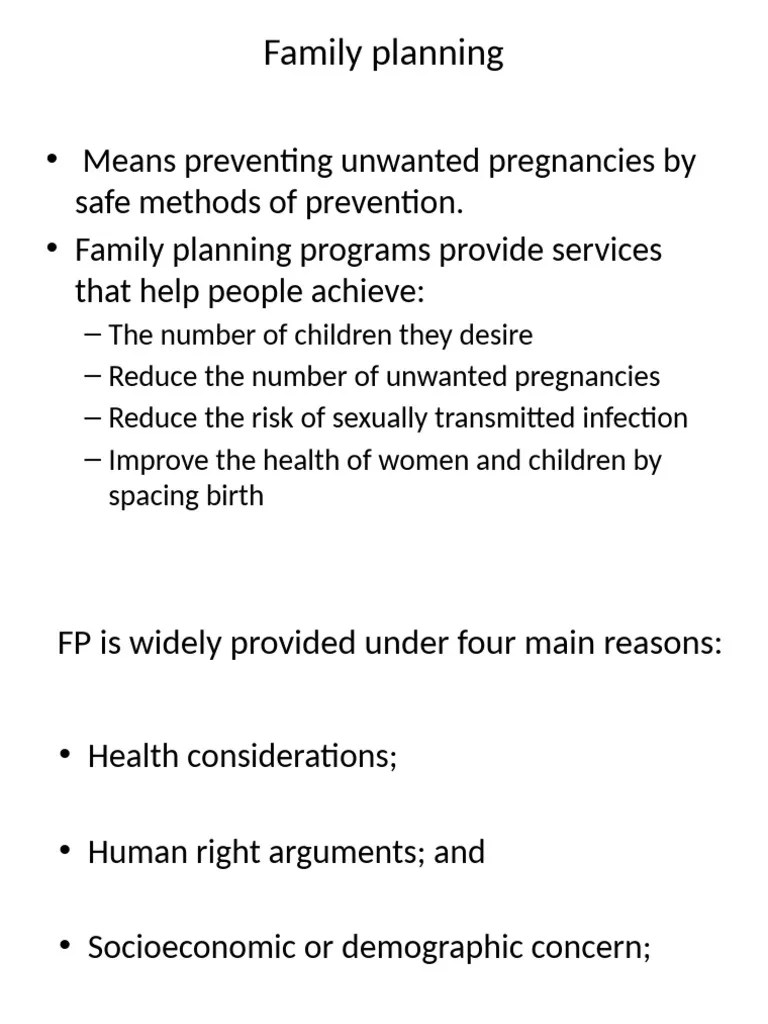 Contraception (Family Planning) | PDF