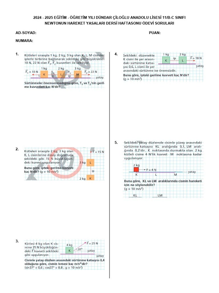 NEWTONUN HAREKET YASALARI | PDF