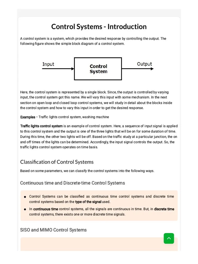 Control Systems - Introduction | PDF