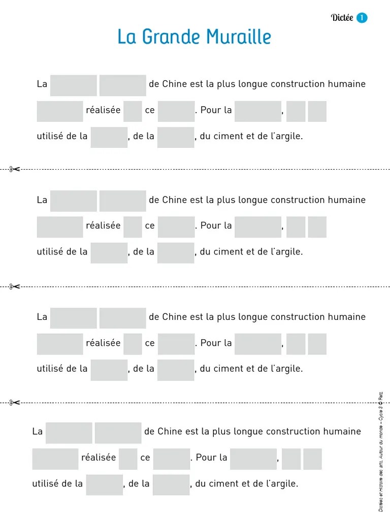 Dictee_a_trous_1 | PDF