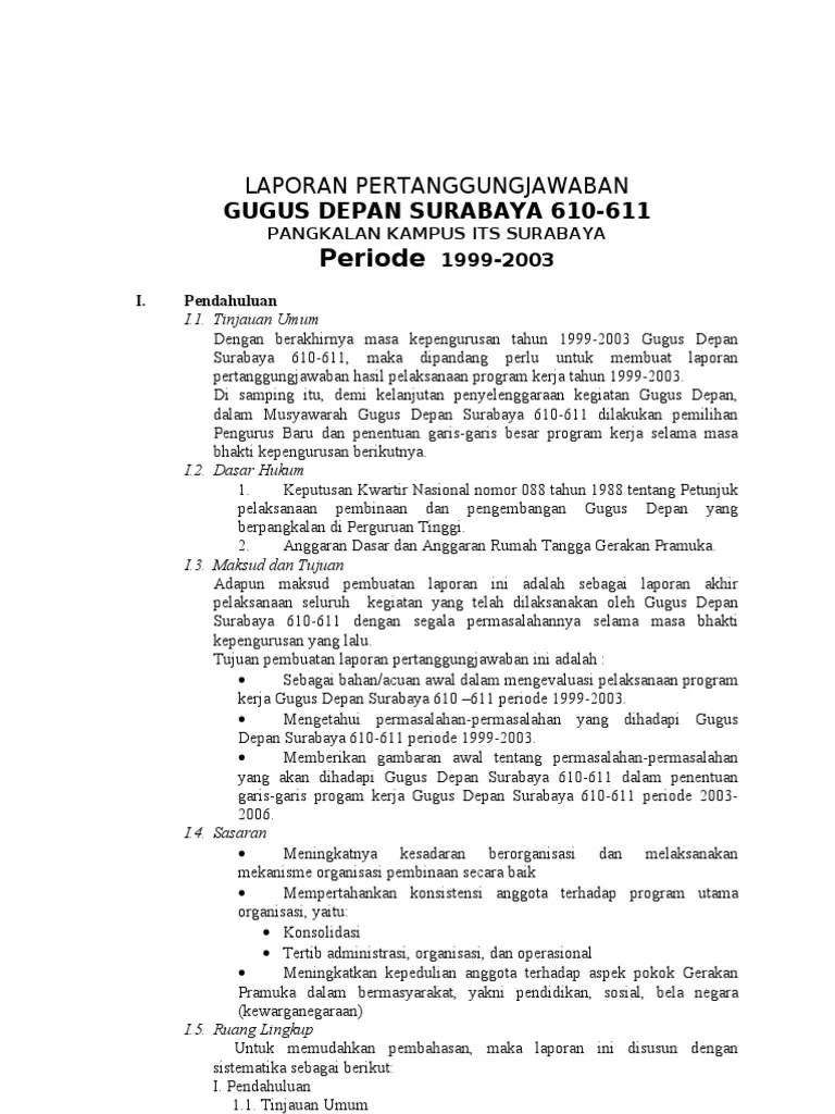 Pemegang kebijakan untuk mengelola keuangan organisasi, . Contoh Laporan Pertanggungjawaban Organisasi Pramuka Audit Kinerja Info Wisata Hits
