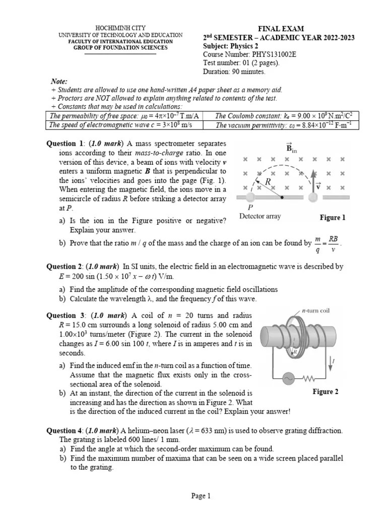 Physics 2 (With Answers) | PDF | Electromagnetic Induction | Technology ...