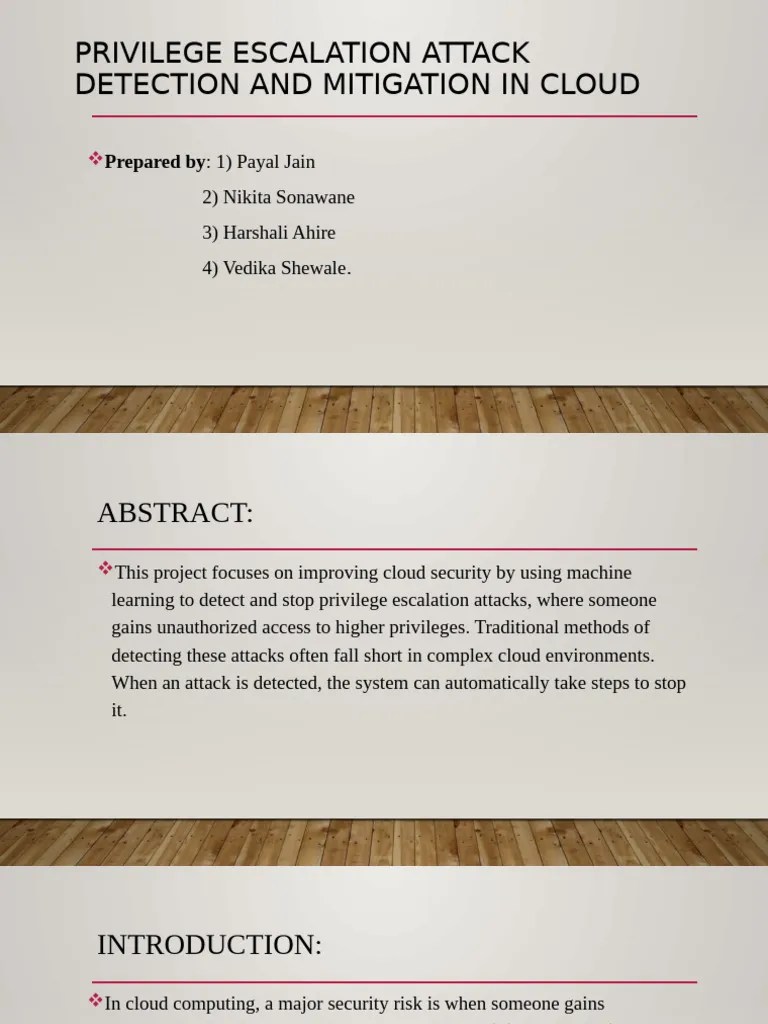Privilege Escalation Attack Detection And Mitigation In Cloud | PDF