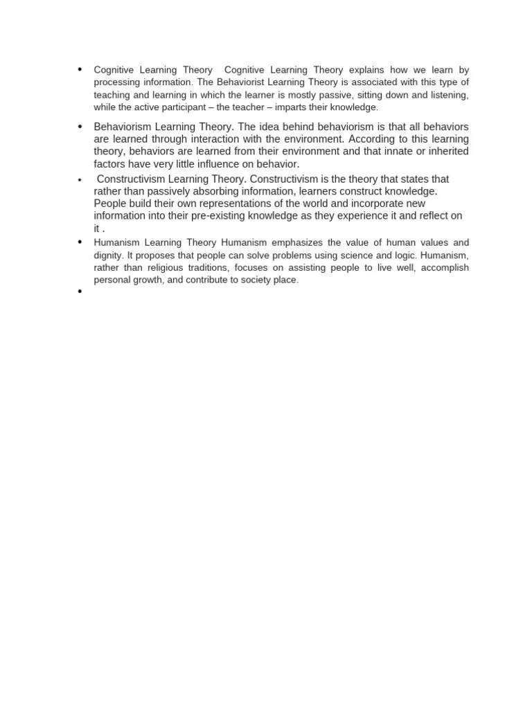 Cognitive Learning Theory Cognitive Learning Theory Explains How We ...