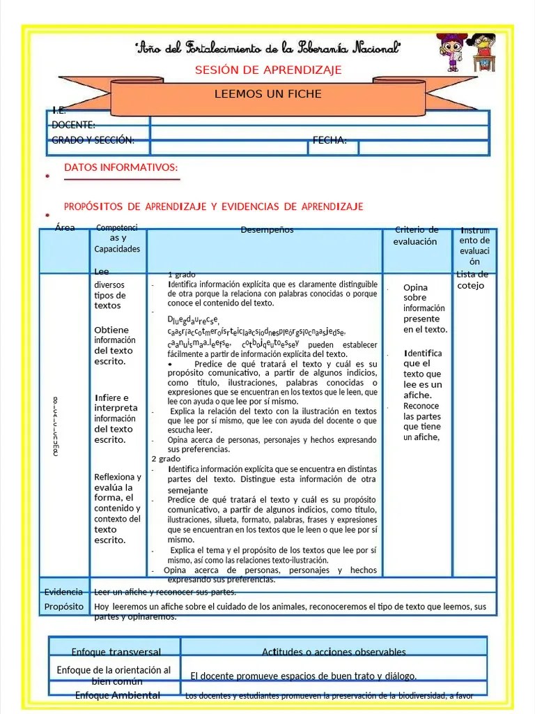 PDF III E9 S3 Sesion D1 Com Leemos Un Afiche | PDF
