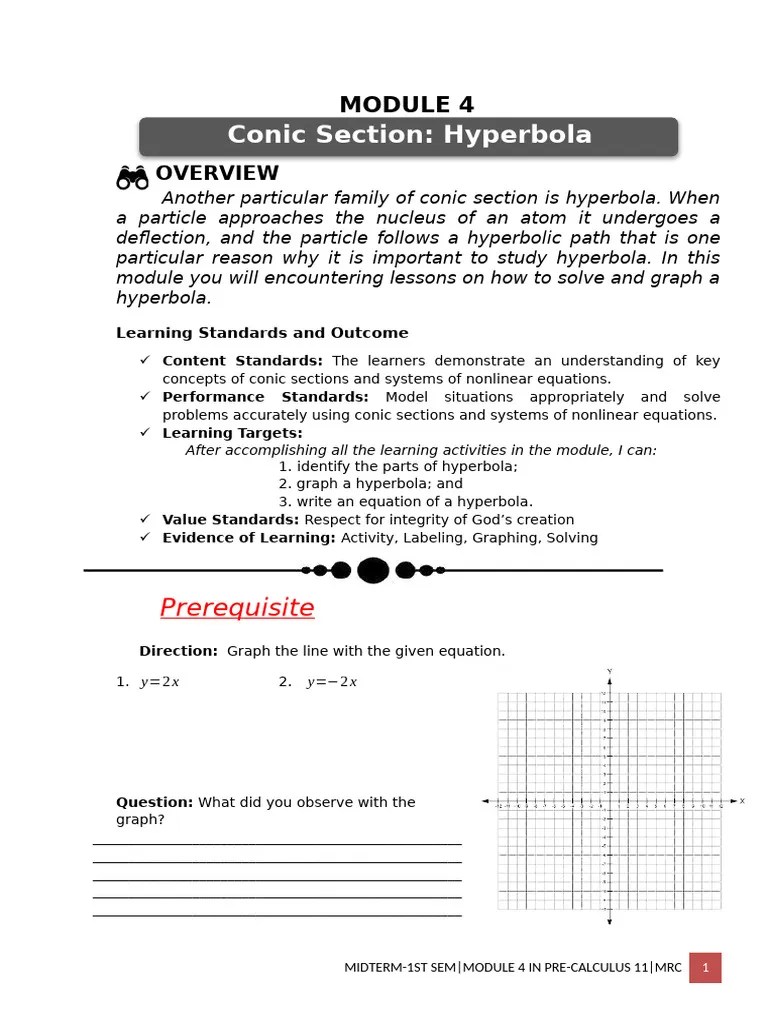 Conic Section: Ellipse | PDF