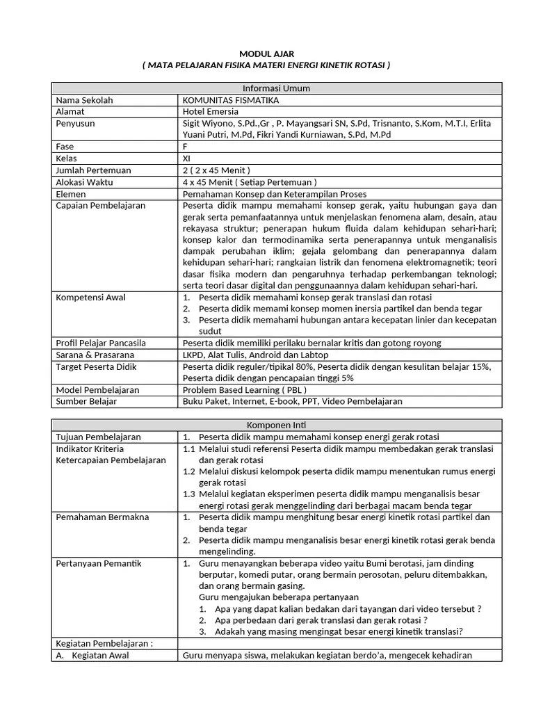Modul Ajar Model Problem Based Learning (PBL) - Kelompok 9 - Energi ...