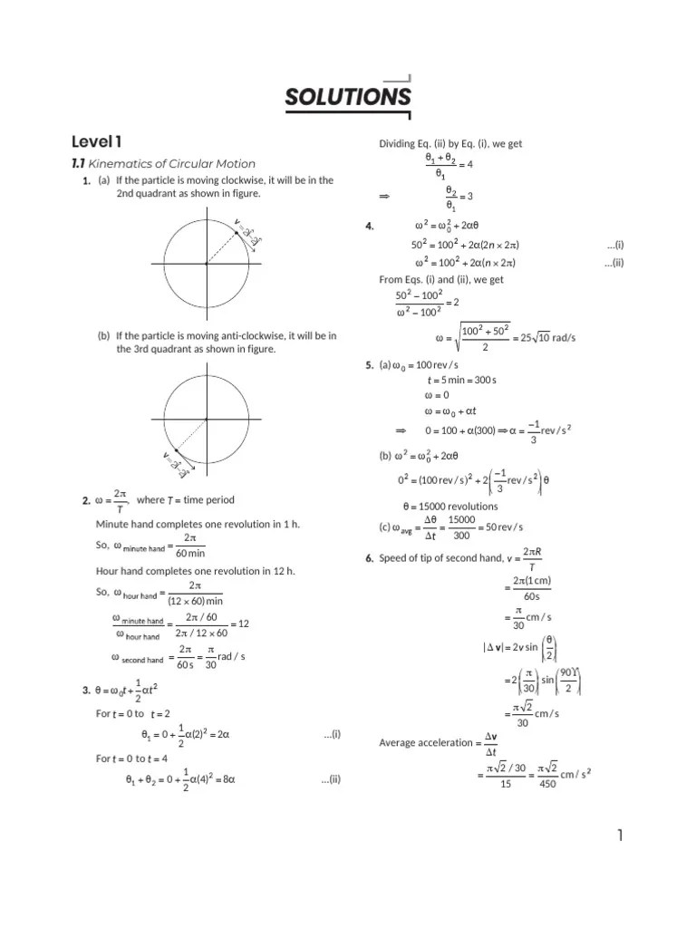 Solutions_Circular Motion Assignment | PDF