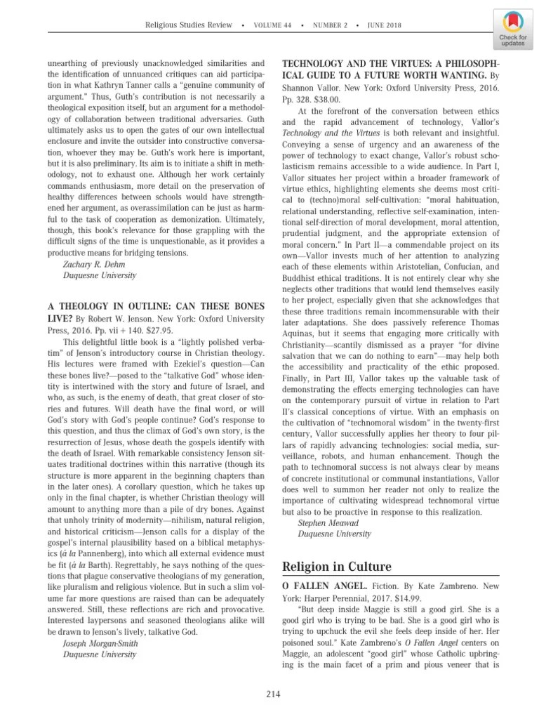 Technology And The Virtues A Philosophic BookReview | PDF