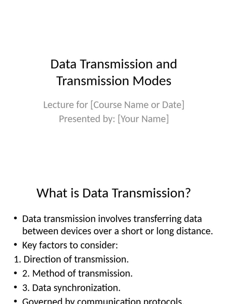 Data Transmission Lecture | PDF