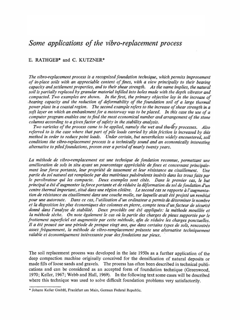 Some Applications Of The Vibro-replacement Process | PDF