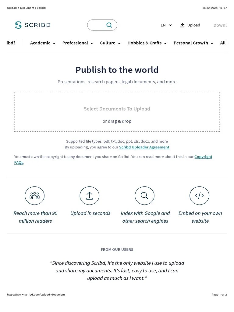 Upload A Document - Scribd | PDF | Scribd | Computing