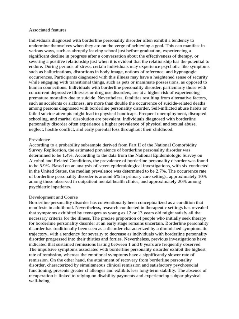 BORDERLINE PERSONALITY DISORDER | PDF