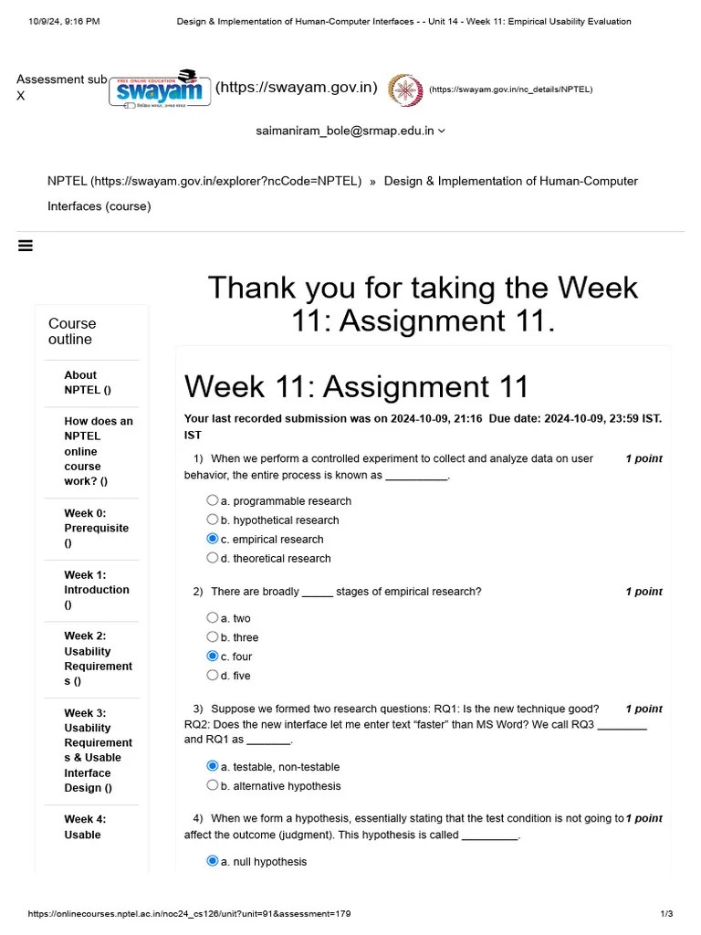 Design & Implementation Of Human-Computer Interfaces - Unit 14 - Week ...