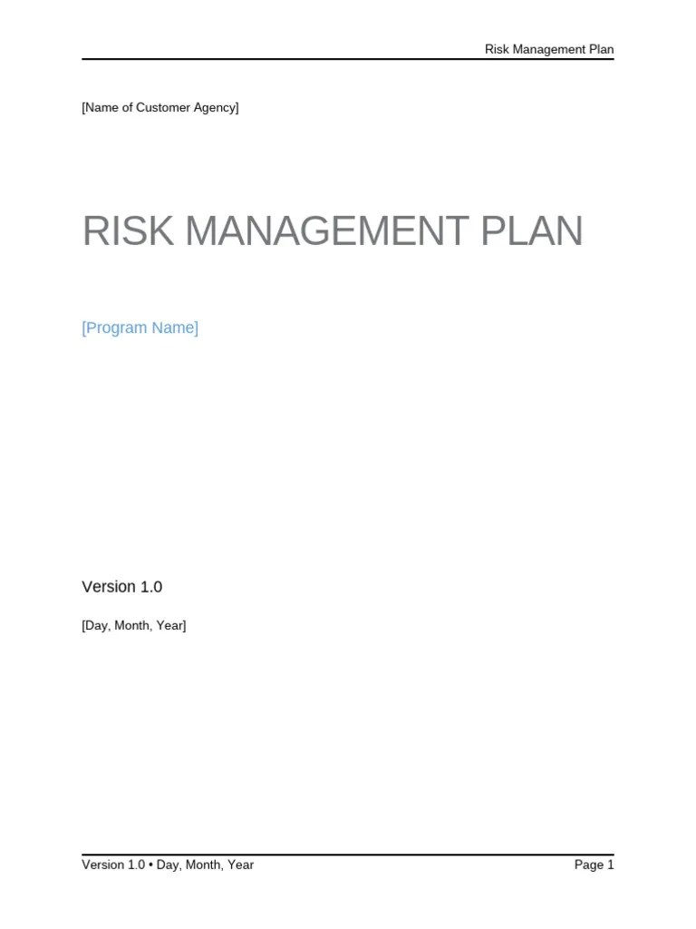 M3-Playbook-Risk-Management-Plan-Template | PDF