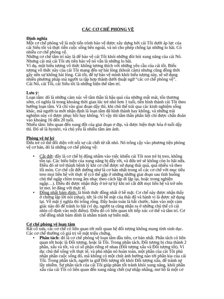 Mécanismes De Défense Du Moi | PDF