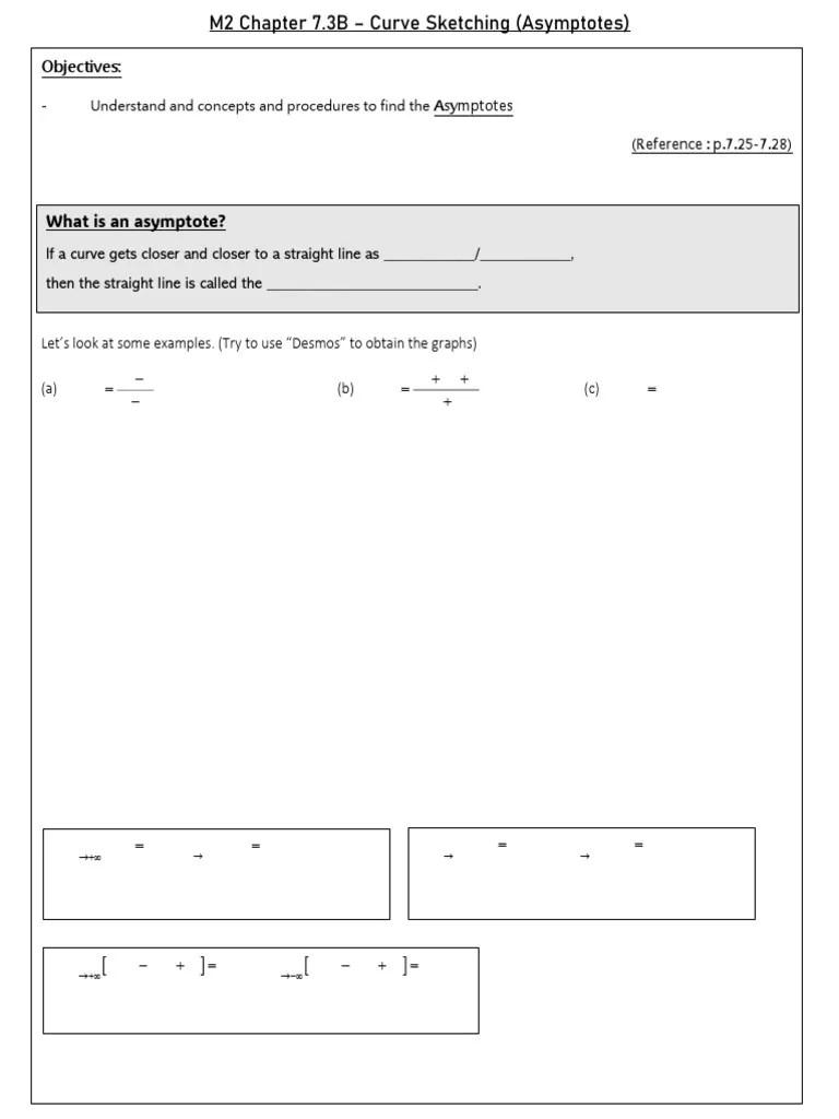 Chapter 7.3B - Curve Sketching | PDF | Asymptote | Analytic Geometry