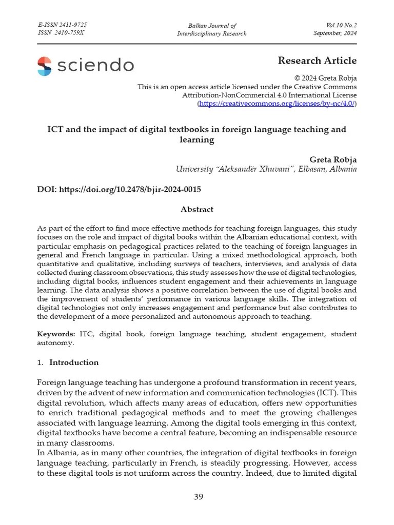 ICT And The Impact Of Digital Textbooks In Foreign Language Teaching ...