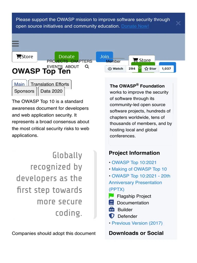 Owasp Top Ten Owasp Foundation Pdf