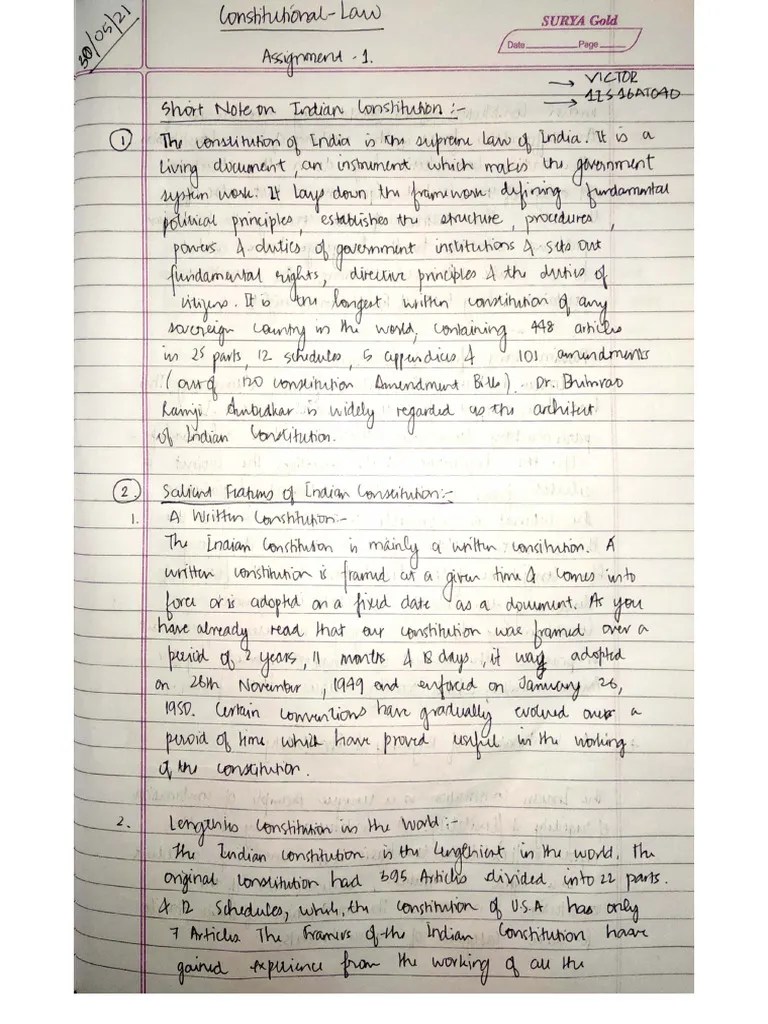 Constitutional Law( Assignment 1) | PDF