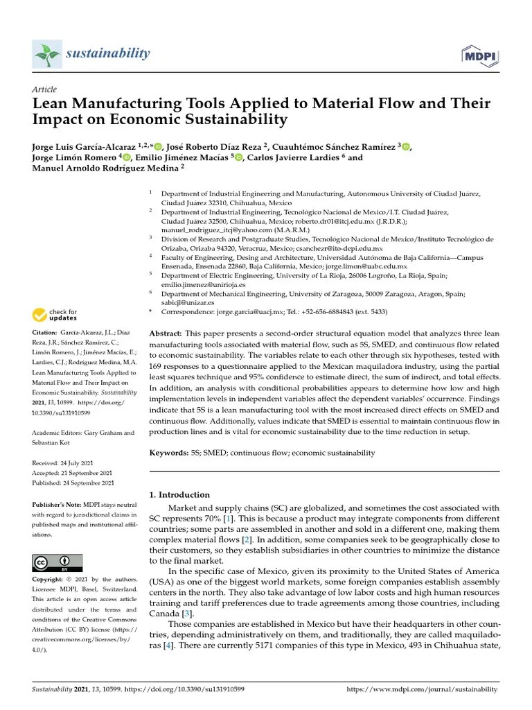 Lean Manufacturing Tools Applied To Material Flow And Their Impact On ...