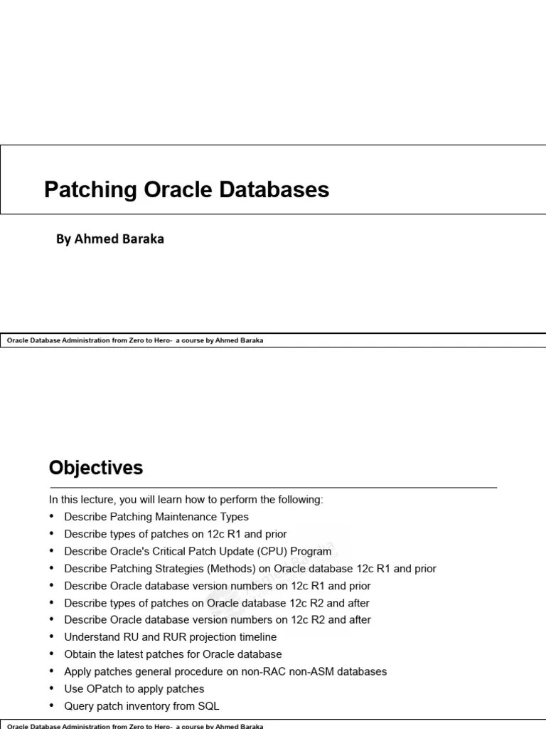 Patching Oracle Databases | PDF