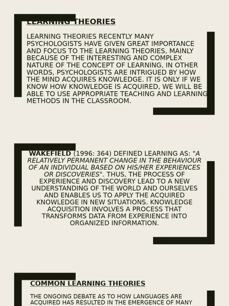 Learning Theories Pdf