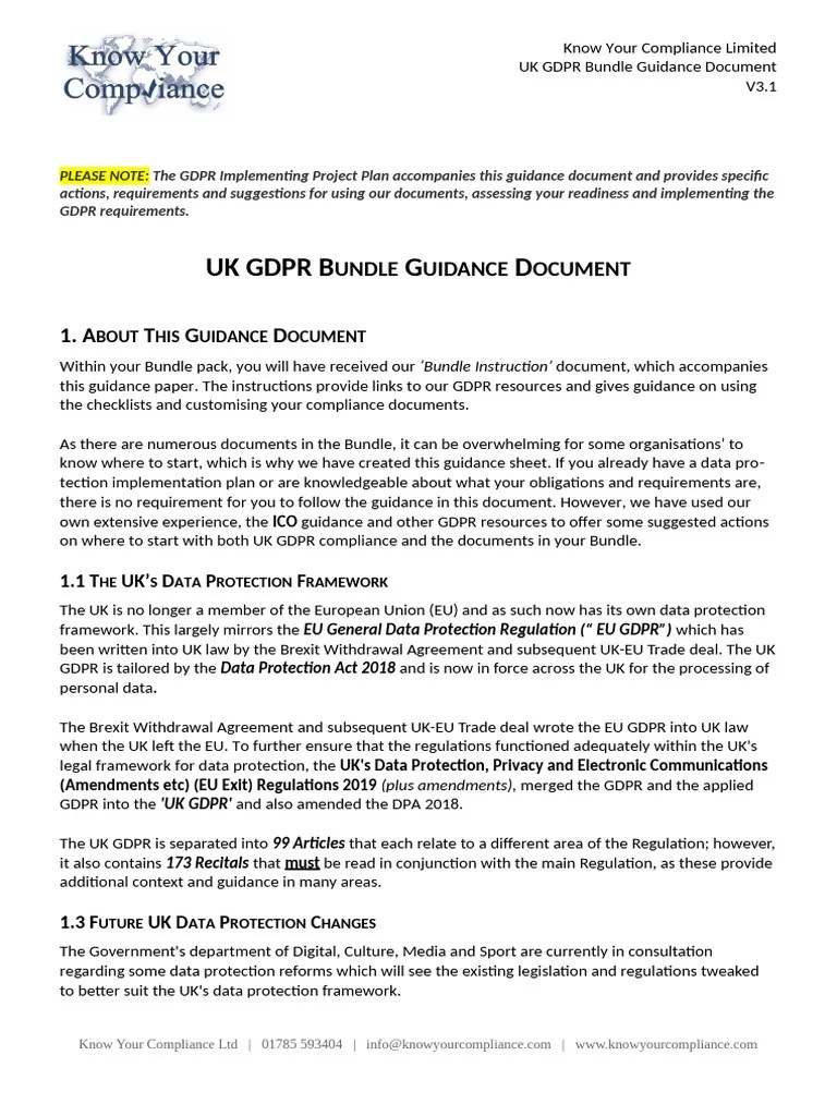 02_GDPR_Guidance_Document | PDF | Regulatory Compliance