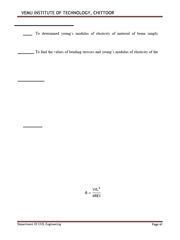 Youngs Modulus Of Ssb | PDF | Bending | Beam (Structure)