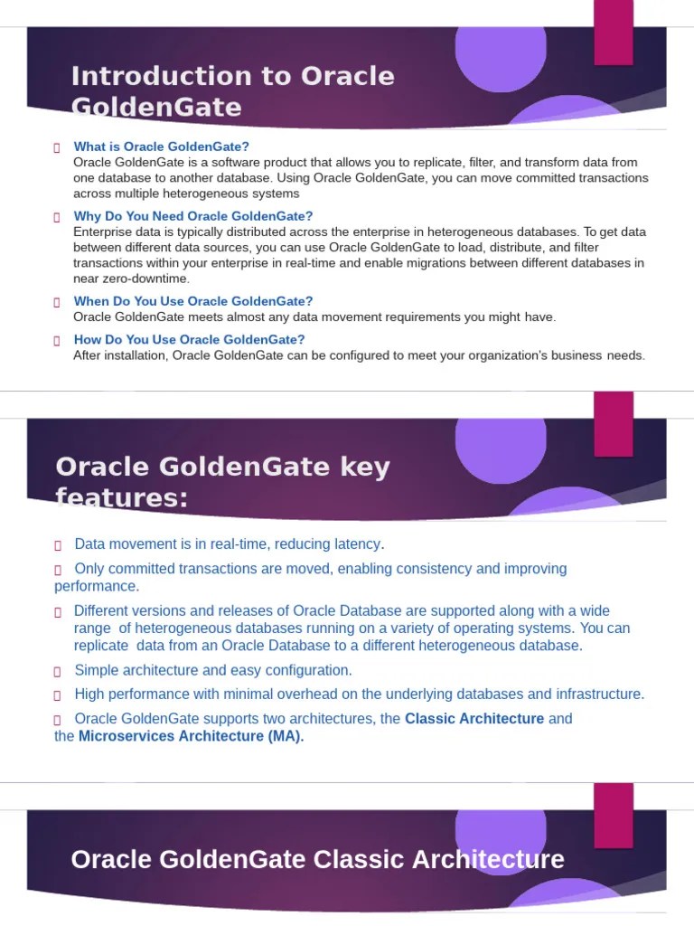 Oracle Goldengate Classic Architecture | PDF | Replication (Computing ...