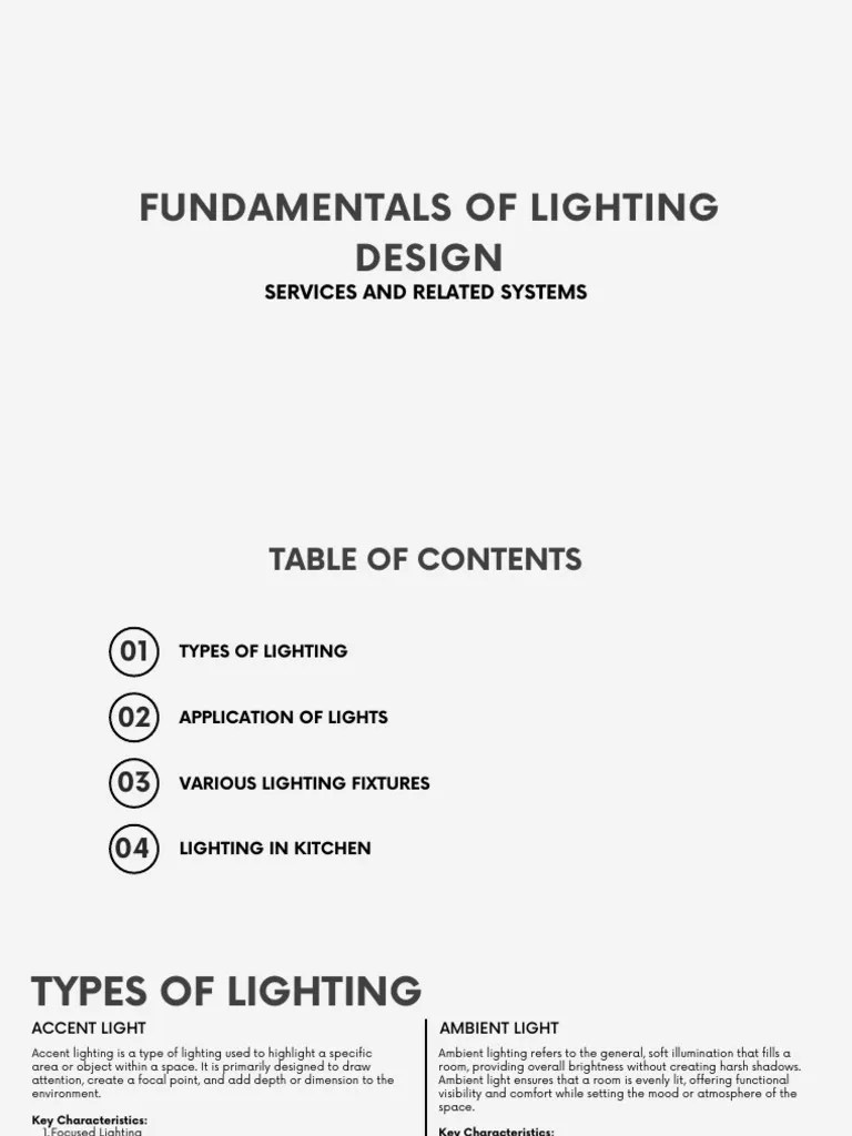 Fundamentals Of Lighting Design (1) | PDF | Lighting | Interior Design