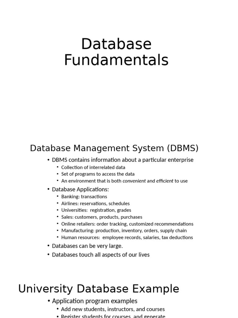 (Lecture - 13) Database Managment Systems... Brief Introduction | PDF ...