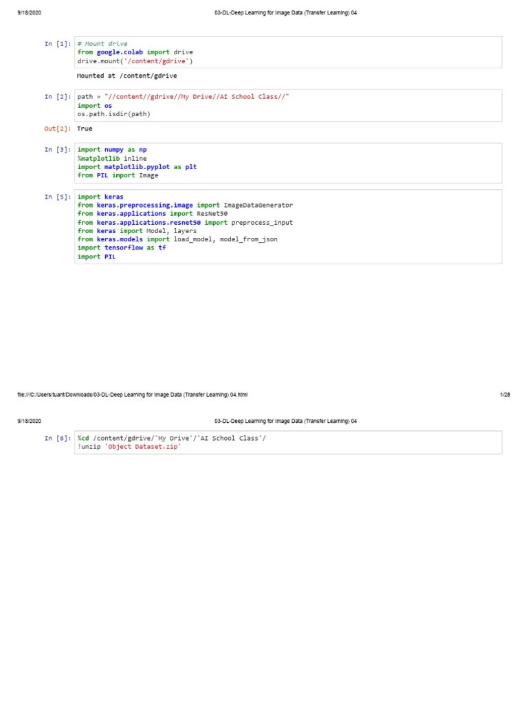 03-DL-Deep Learning For Image Data (Transfer Learning) 04 | PDF ...