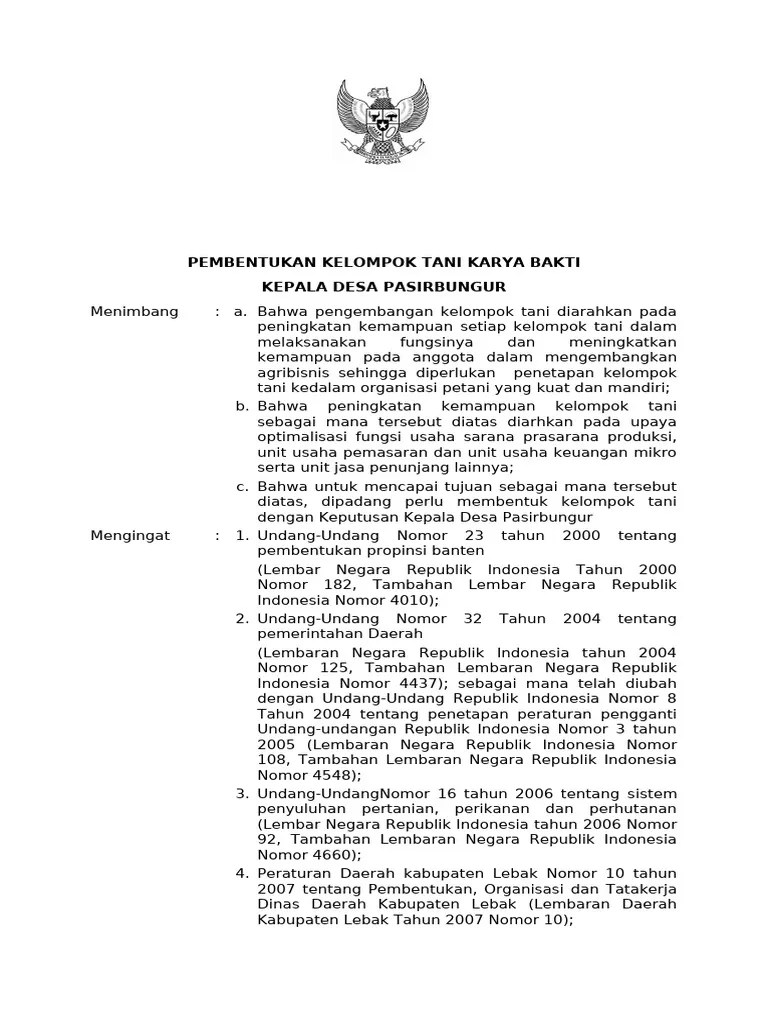 SK KELOMPOK TANI | PDF