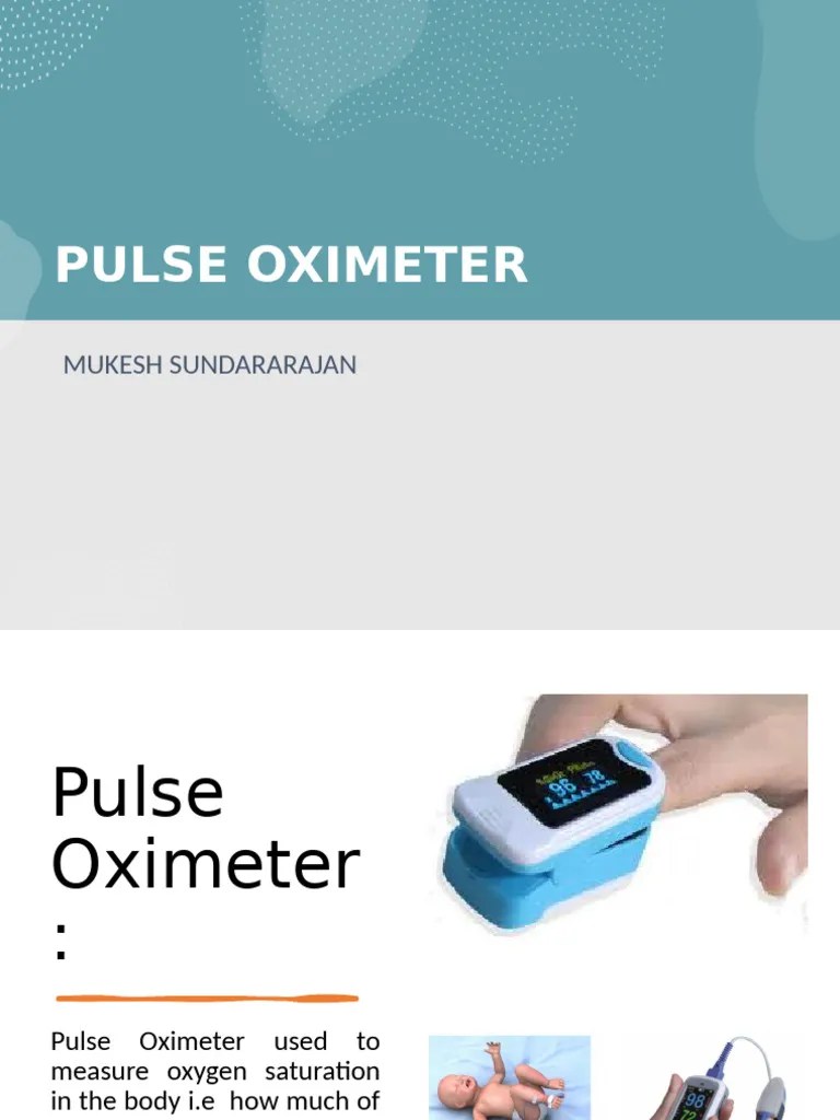 Pulse Oximeter Oxygen Saturation - SSM | PDF
