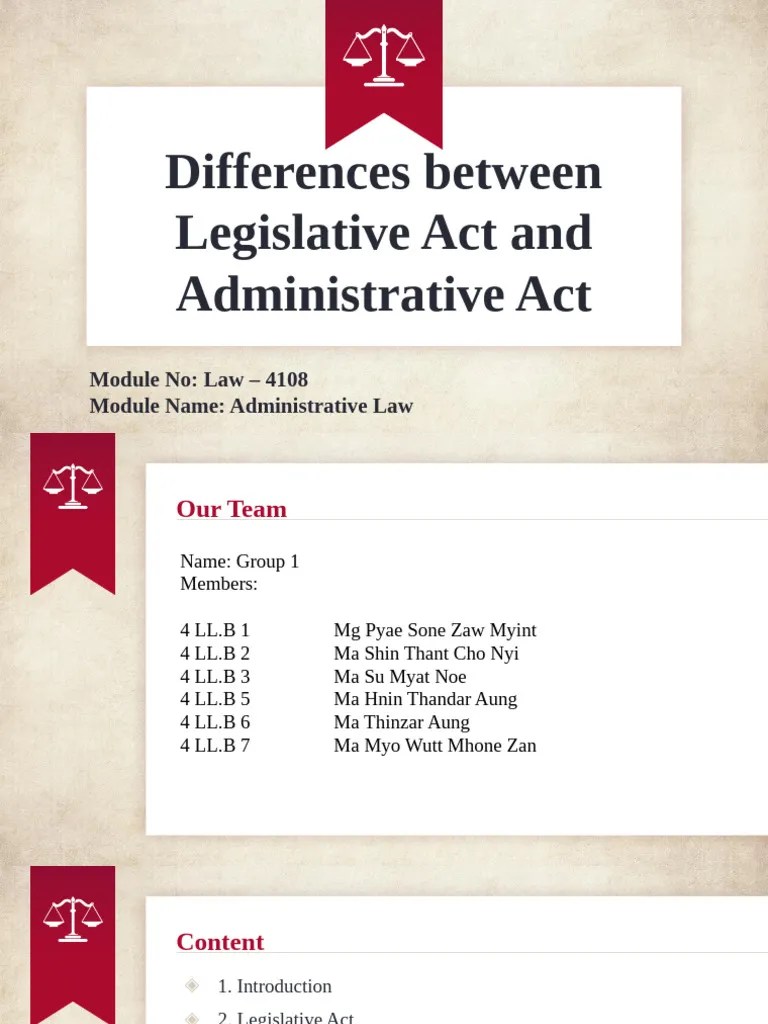 Differences Between Legislative Act And Administrative Act | PDF | Act Of Parliament | Taxes