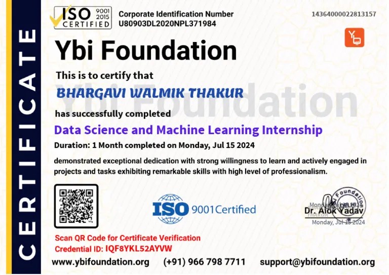 Data Science Internship (30days) | PDF