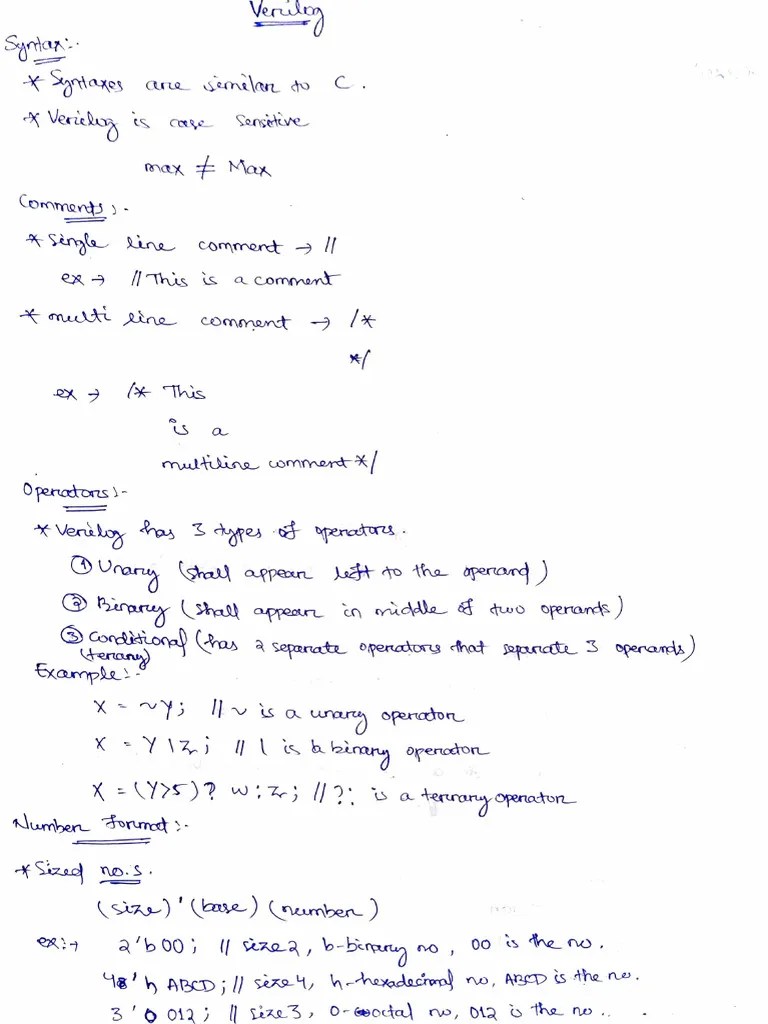 Verilog Notes Complete | PDF