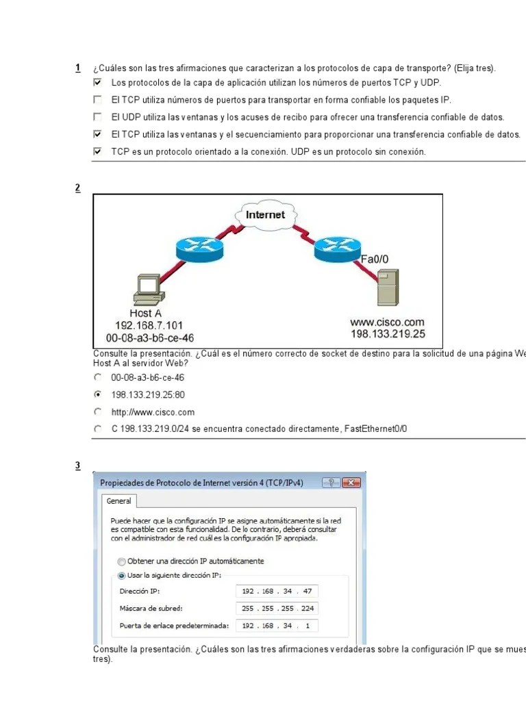 Examen Final Cisco Ccna 1 | PDF | Dirección IP | Red De Computadoras