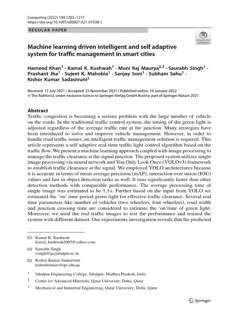 Machine Learning Driven Intelligent And Self Adaptive System For ...