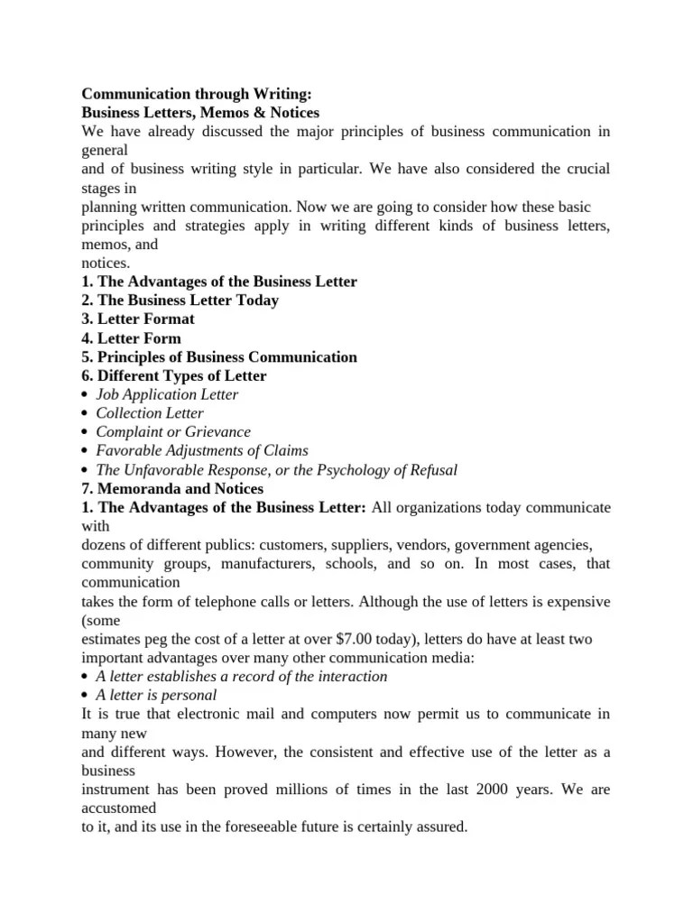 Communication Through Writing | PDF | Memorandum | Résumé