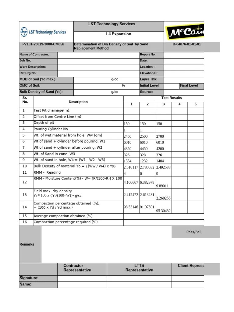 Determination Of Dry Density Of Soil By Sand Replacement Method | PDF | Sustainable Gardening ...