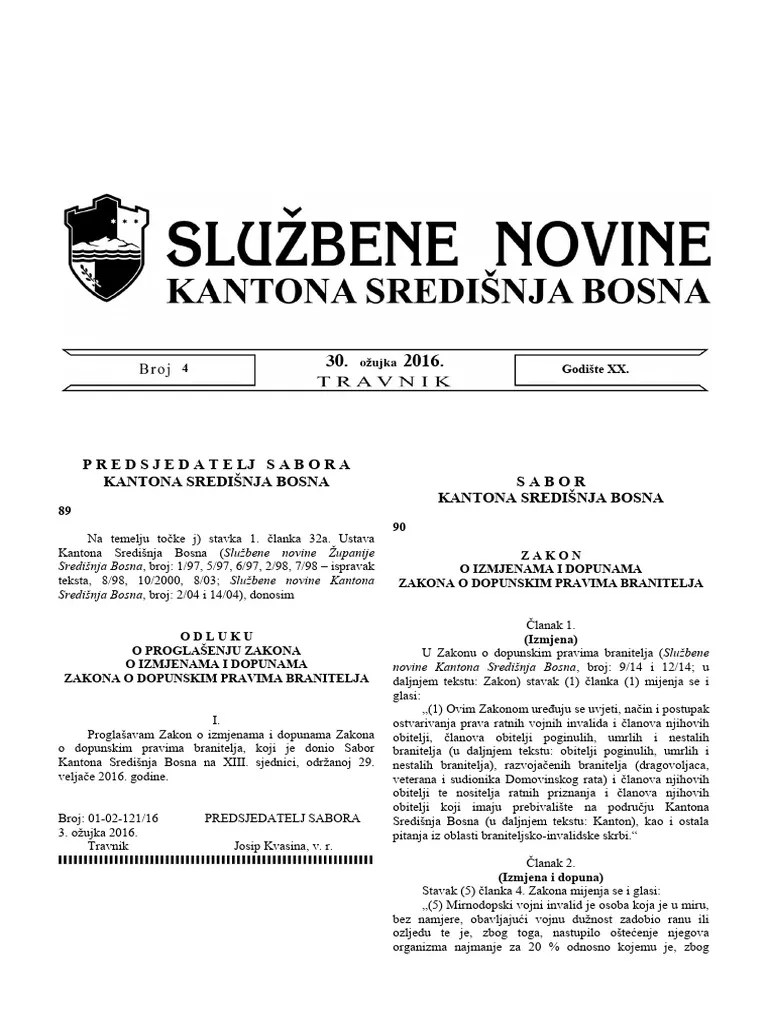 Sluzbene Novine SBK 4 2016 | PDF