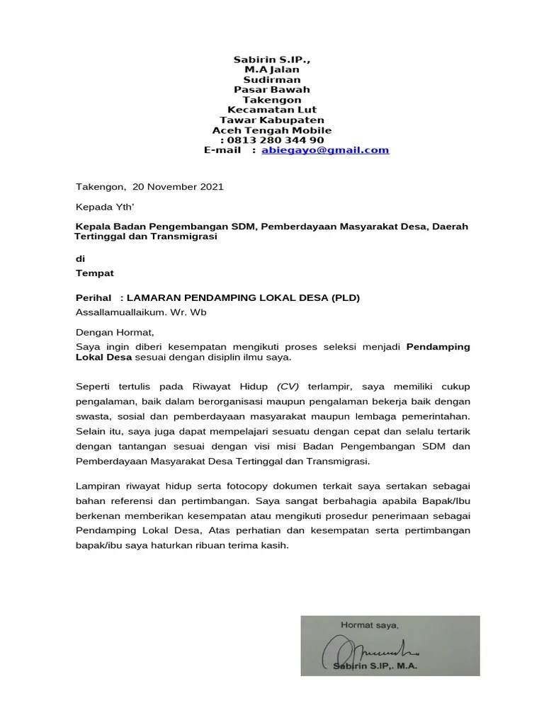 Surat Lamaran Dan CV | PDF