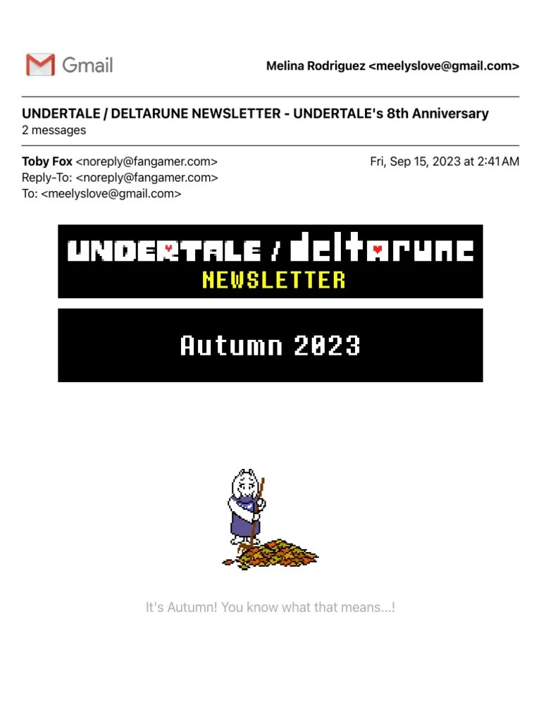 UNDERTALE 2F DELTARUNE NEWSLETTER - UNDERTALEs 8th Anniversary | PDF