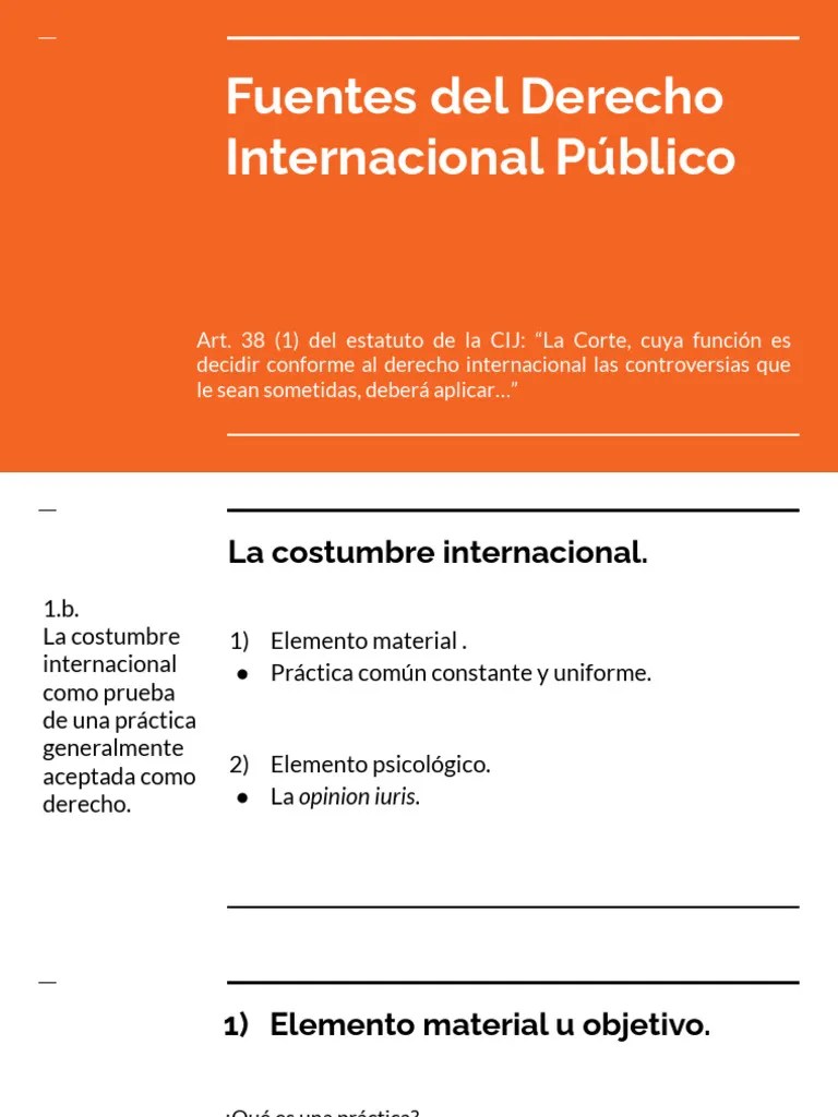Fuentes Del Derecho Internacional Público | PDF