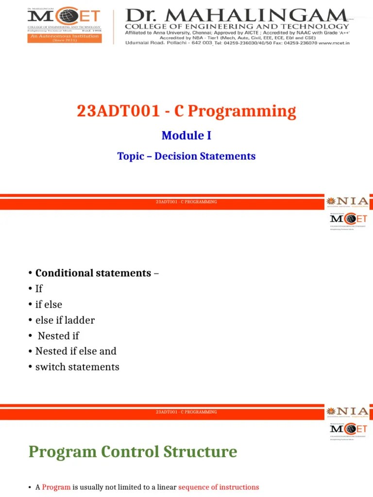 Decision Making Statements | PDF | Control Flow | Computer Science