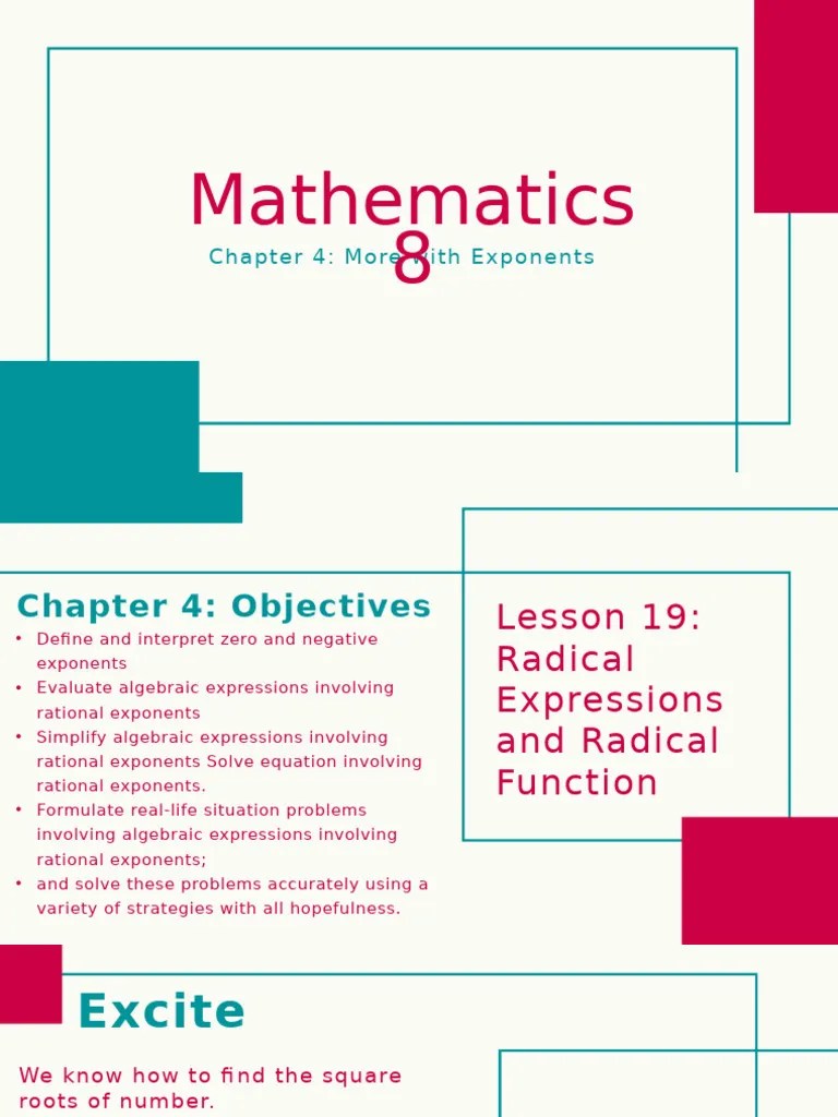 8 Radical Expressions And Radical Function | PDF