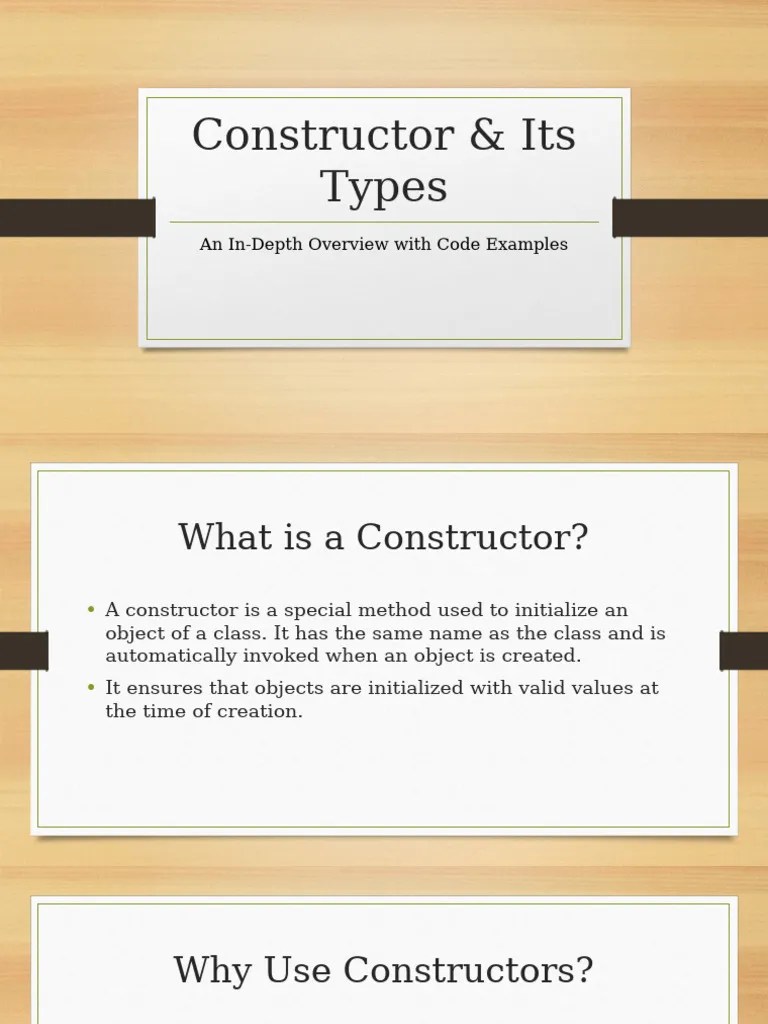Constructor Its Types Pdf