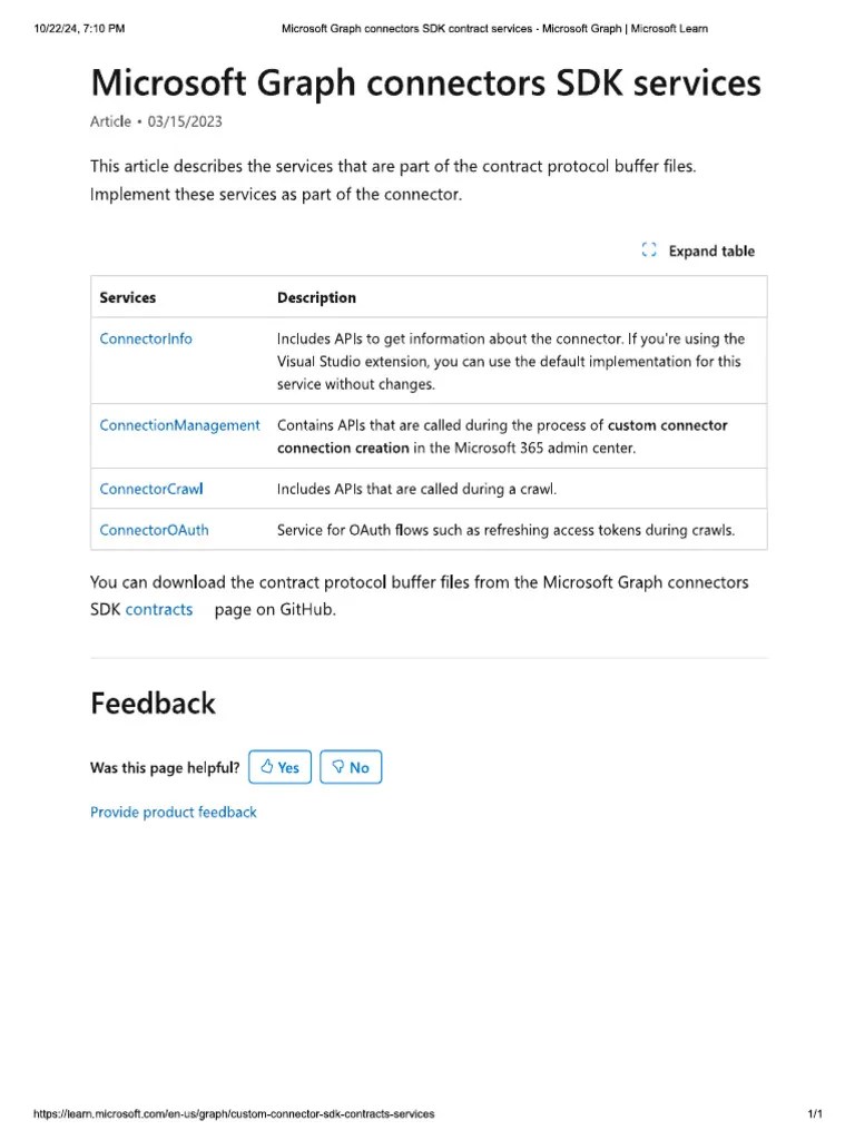 Microsoft Graph Connectors SDK Services | PDF